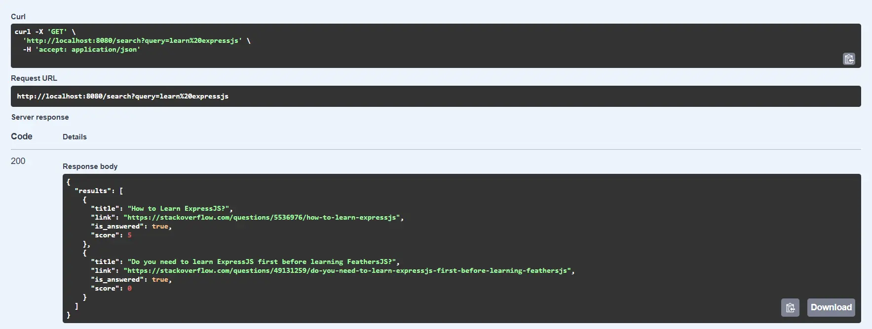 Node Search Engine Stackoverflow